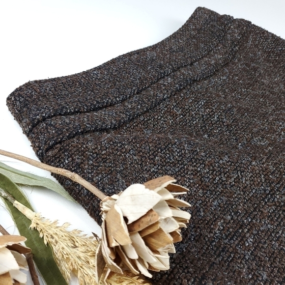 Adrienne Vittadini Thick Brown Blk Texture Skirt 10 - Picture 12 of 15